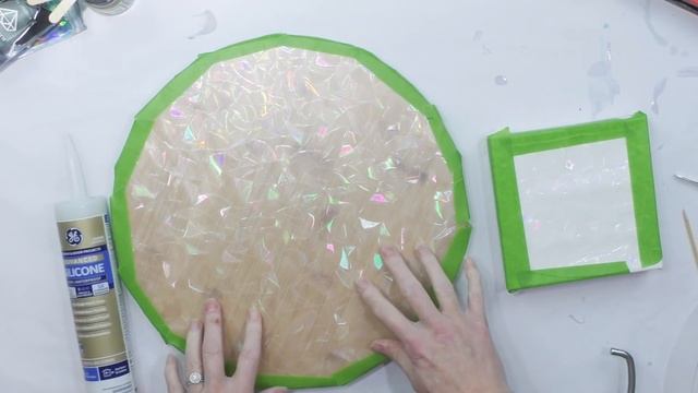 (605) FREE FORM RESIN BOWL WITH 2 EDGES SHOWN MADE WITH HOLOGRAAPHIC WINDOW FILM Full Length 121920
