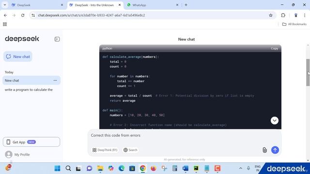 22 -Code Debugging with DeepSeek AI