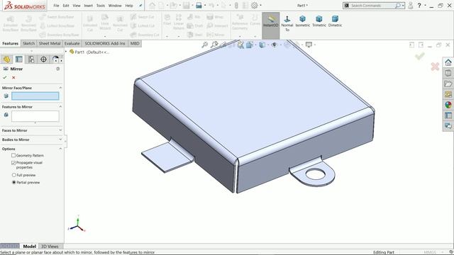 Solidworks Sheet metal-Vent Feature