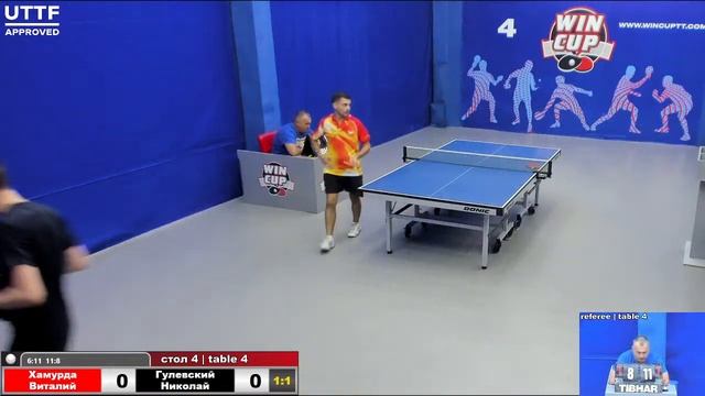 17:30 Хамурда Виталий 1-3 Гулевский Николай  стол 4 ЮГ-3 26.08.21