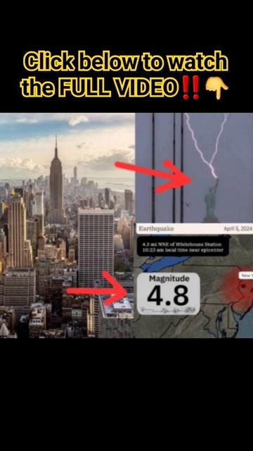 RARE 4.8 Magnitude NY Earthquake BEFORE 4/8 (April 8th) Eclipse + Lightning STRIKES StatueOfLiberty
