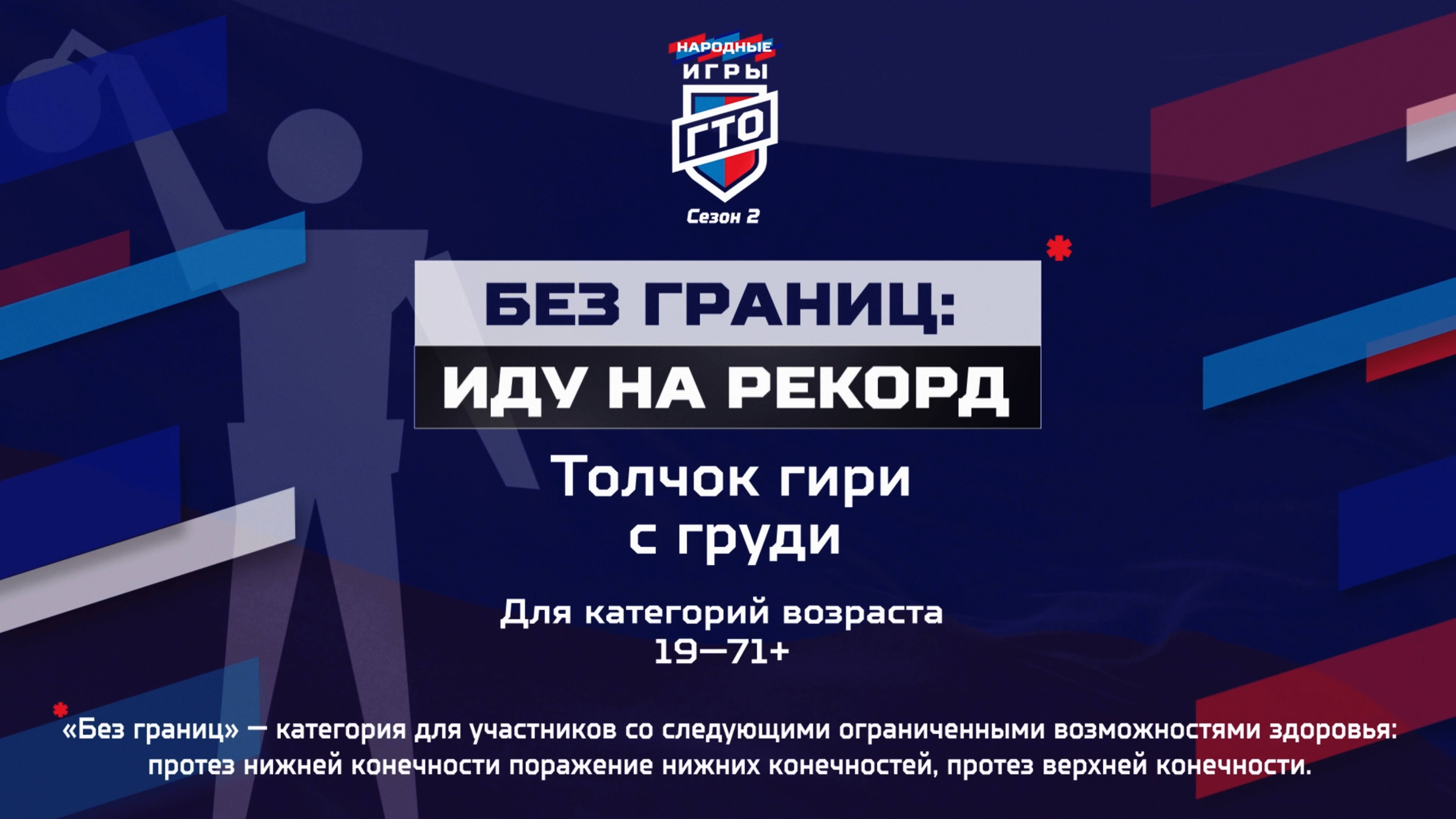 2-е Народные Игры ГТО. Без границ: Иду на рекорд. Толчок гири с груди