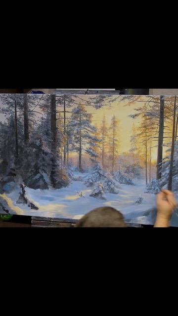 Зимний лес #shorts #творчество #живопись #искусство #art #художник #природа