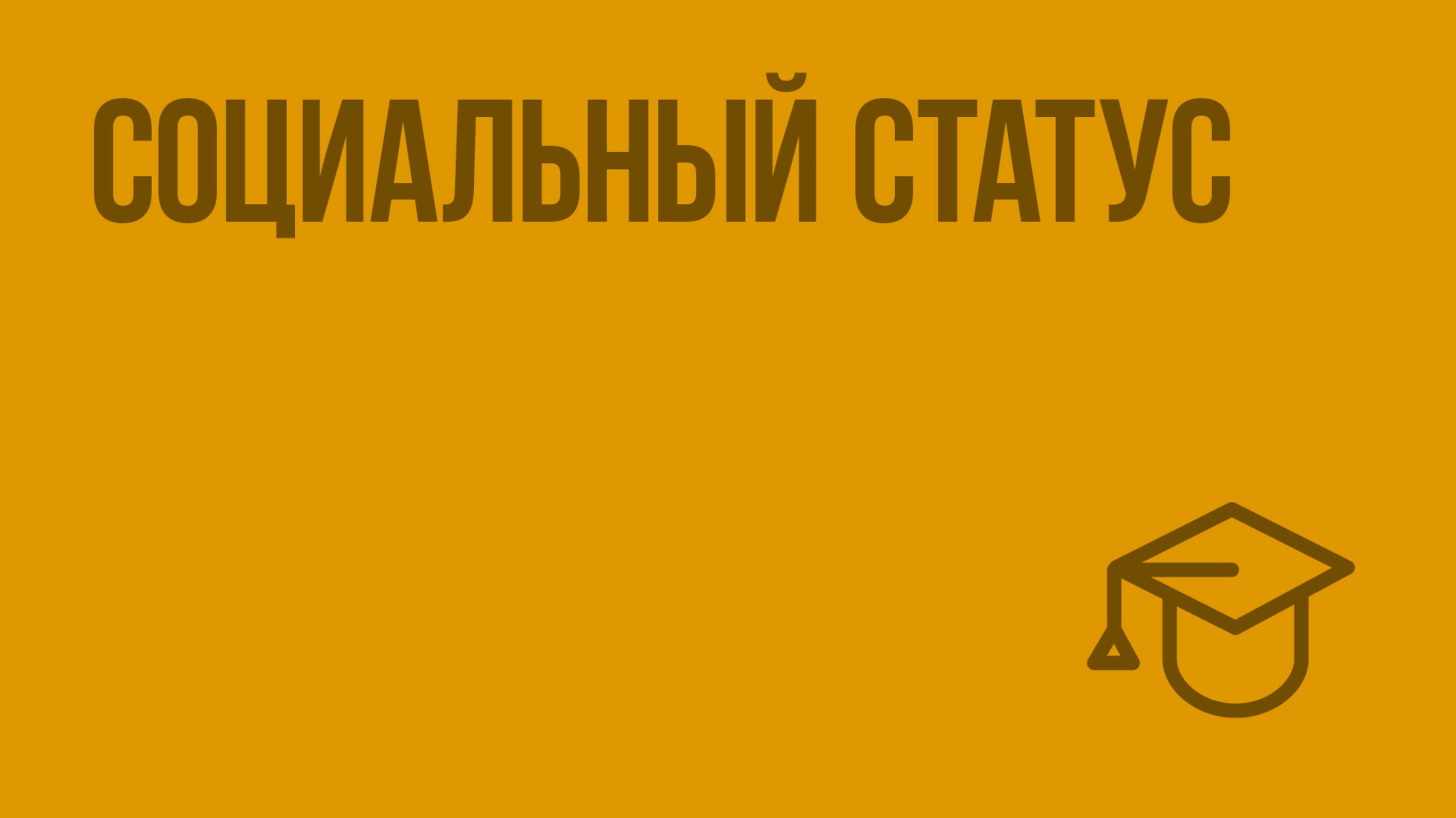 Социальный статус. Видеоурок по обществознанию 11 класс