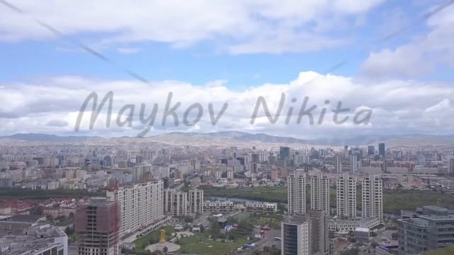 D-Cinelike. Mongolia, Ulaanbaatar Panorama of the city from a bird s-eye view in cloudy weather. La