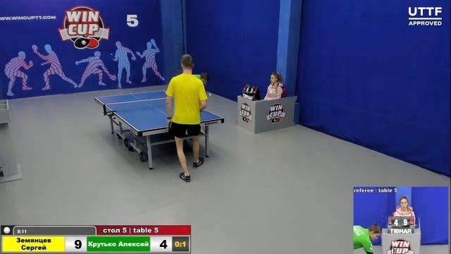 12:30 Земянцев Сергей 1-3  Крутько Алексей   стол 5 ЮГ-2  21.02.21