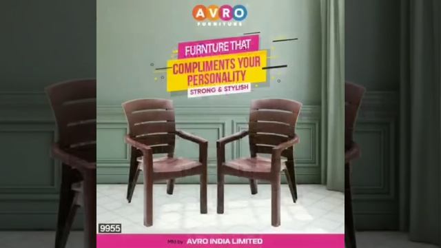 AVRO - 9955 Matt Chair, Matt  Chair in 4 Kg weight, Durable plastic  furniture, Made in India.