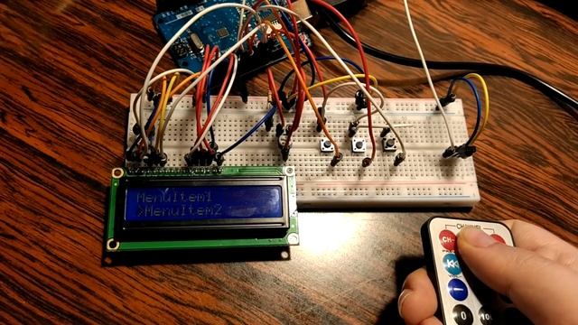 Remote Menu with Arduino, LCD Display, IR Receiver, Remote Control