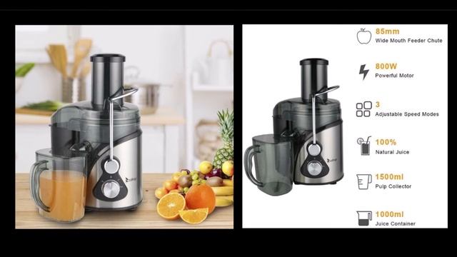 Zokop Upgrade 1.5L 800W Electric Fruit Veg Extractor Juicer Maker Machine 3 Speeds