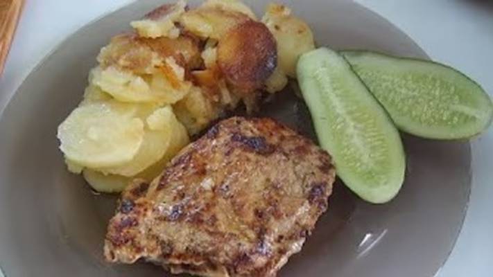Жареная картошка и мясо. Маринкины творинки. Всем МИРА и Добра!