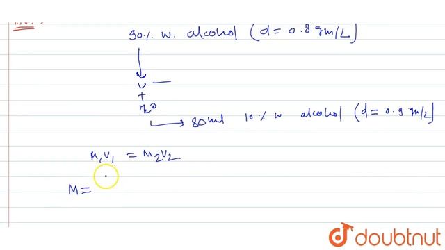 What volume of 90% alcohol by weight `(d = 0.8 g mL^(-1))` must be used to prepared `