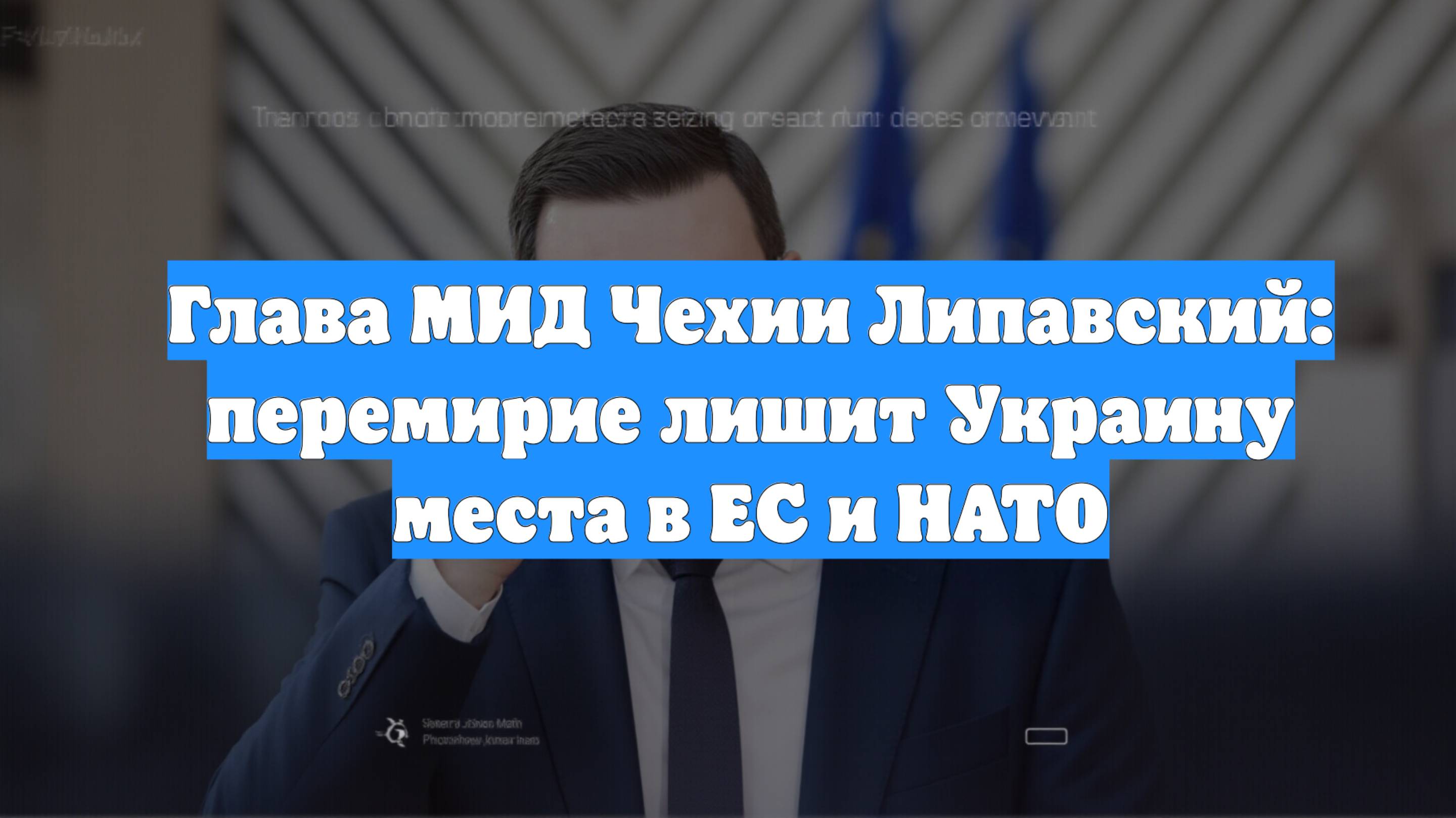 Глава МИД Чехии Липавский: перемирие лишит Украину места в ЕС и НАТО