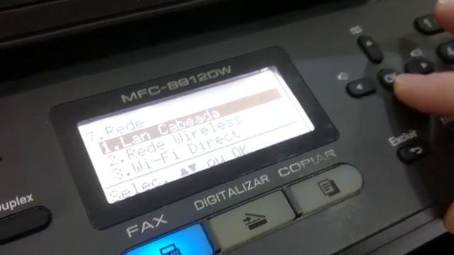 Endereço de Rede no painel da Multifuncional Brother