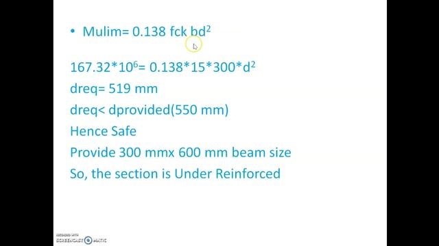 RCC/ Lec -6 Design of Singly reinforced beam  by limit state method