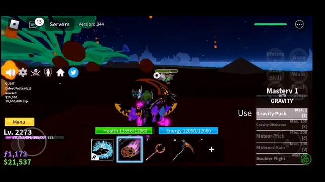 blox fruits grinding with gravity fruit(part 1)