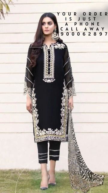 👗Hit Design Black Kurti With With Beautiful  Embroidery Work Plazzo Set👗 #shorts #saree