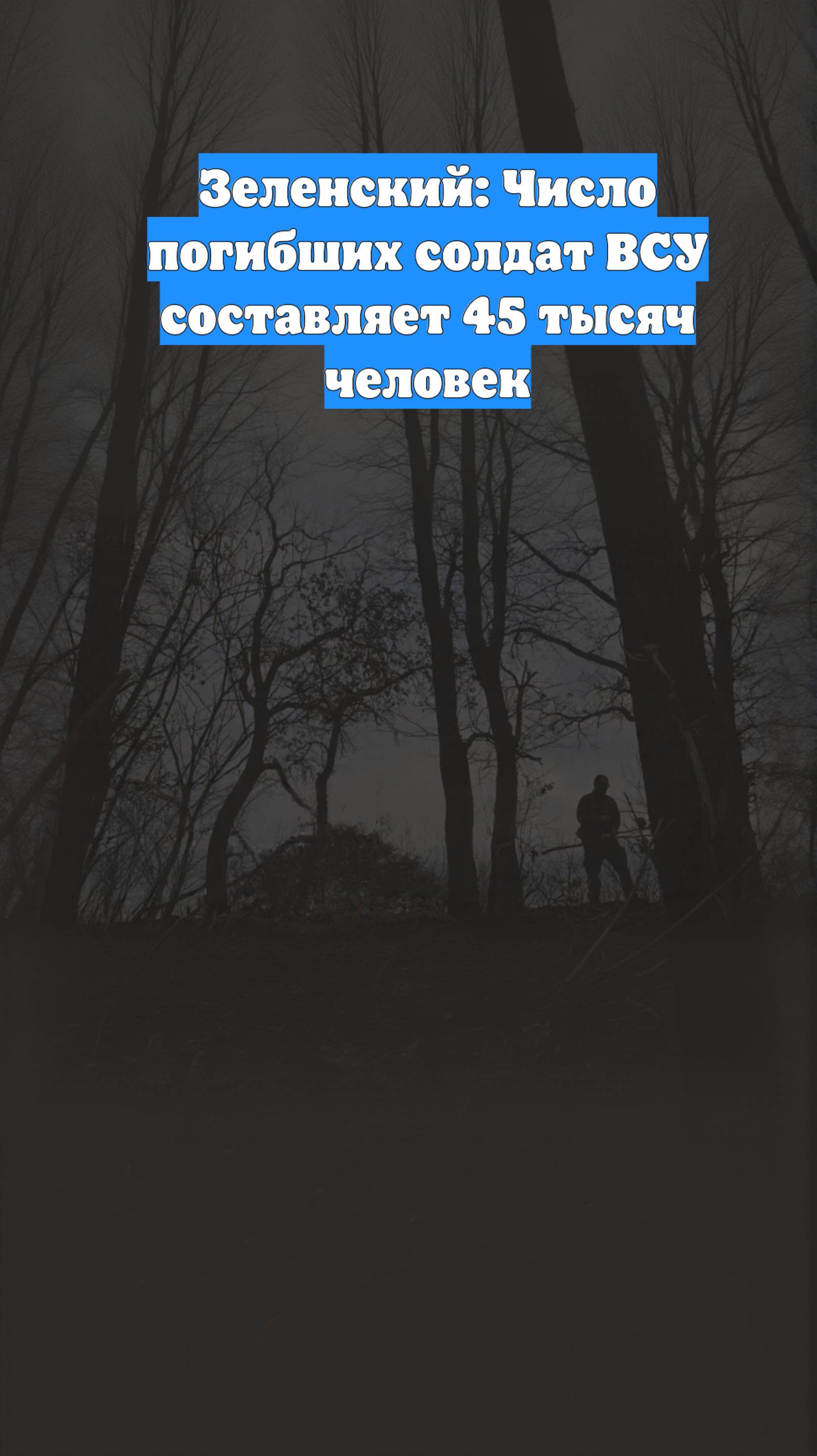 Зеленский: Число погибших солдат ВСУ составляет 45 тысяч человек