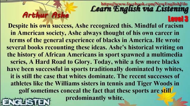 Unit 82 Arthur AsheLearn English via Listening Level 3