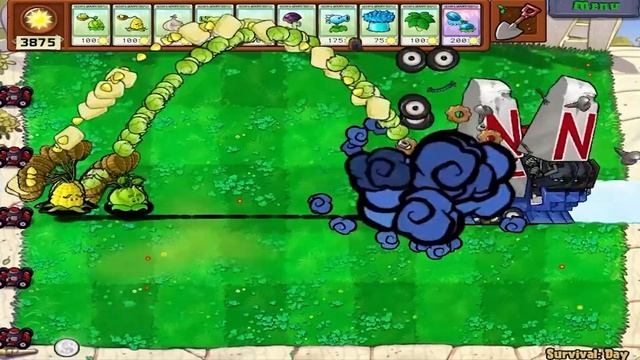 PvZ Challenge - 150 Cabbage-pult & 150 Kernel-pult Vs 200 All Zombies