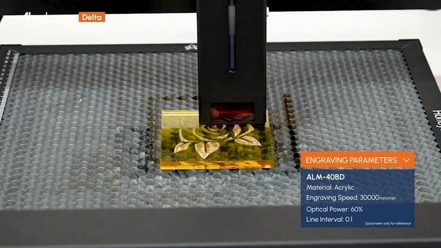 Algolaser  Delta 40W gravure acrylique  transparent