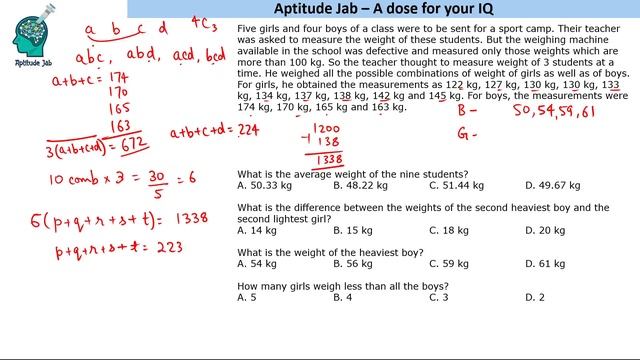 CAT Infinite DILR - Set 78 | The weight problem | Caselet