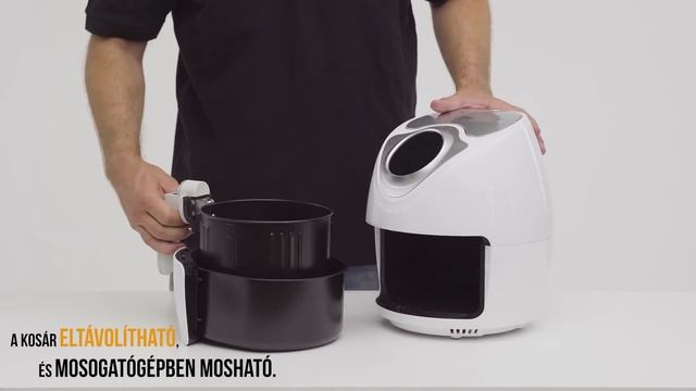 Elite® olaj nélküli forró levegős fritőz digitális kijelzővel 1600W, 3,6 l kapacitással több színbe