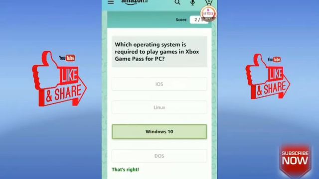 Amazon Xbox Game Pass for PC Quiz Answers | Win Rs.10000 Pay Balance