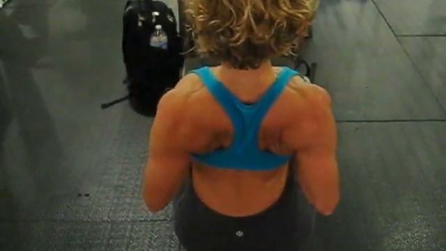 Christy - Cable Rows 8 Weeks Out.