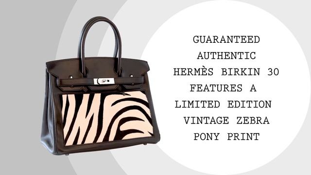 Hermes Birkin 30 Bag Vintage Zebra Print Pony Limited Edition Very Rare • MIGHTYCHIC •