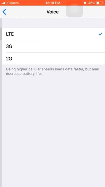 Change internet speed-iphone
