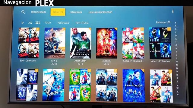 Navegación Interfaz PLEX tv Samsung