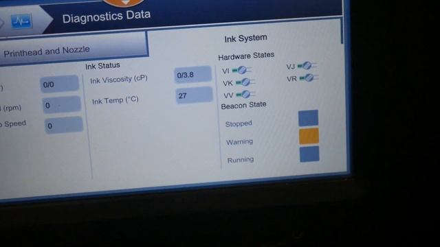 VIDEOJET 1580 INK VISCOSITY CONTROL