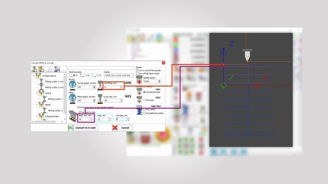 HPGL converter. Using “Step by step”