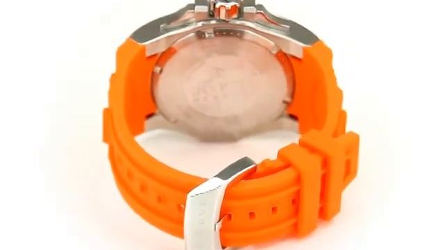 Invicta Mens 1410 Excursion Sport Orange Dial Chronograph Rubber Strap Watch