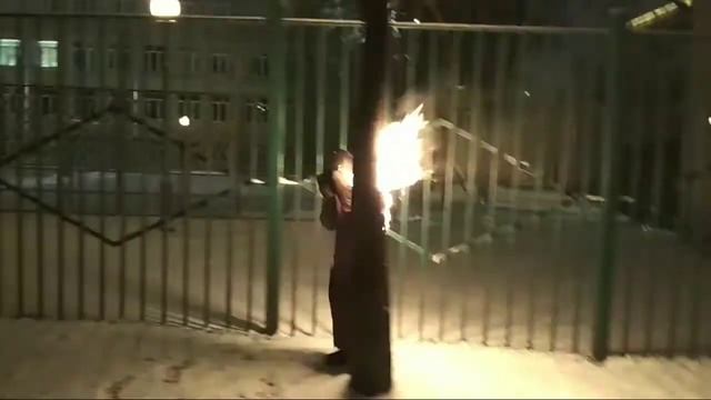 11.01.2018 Горение в кино школе каскадеров Трюк. Костя Власов горит.
