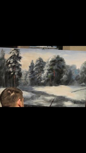 Картина маслом "После снегопада" #shorts #творчество #искусство #живопись