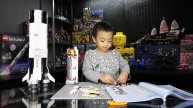 4yo Ely Builds LEGO NASA Apollo Saturn V 21309 Speed Build Stop Motion Timelapse