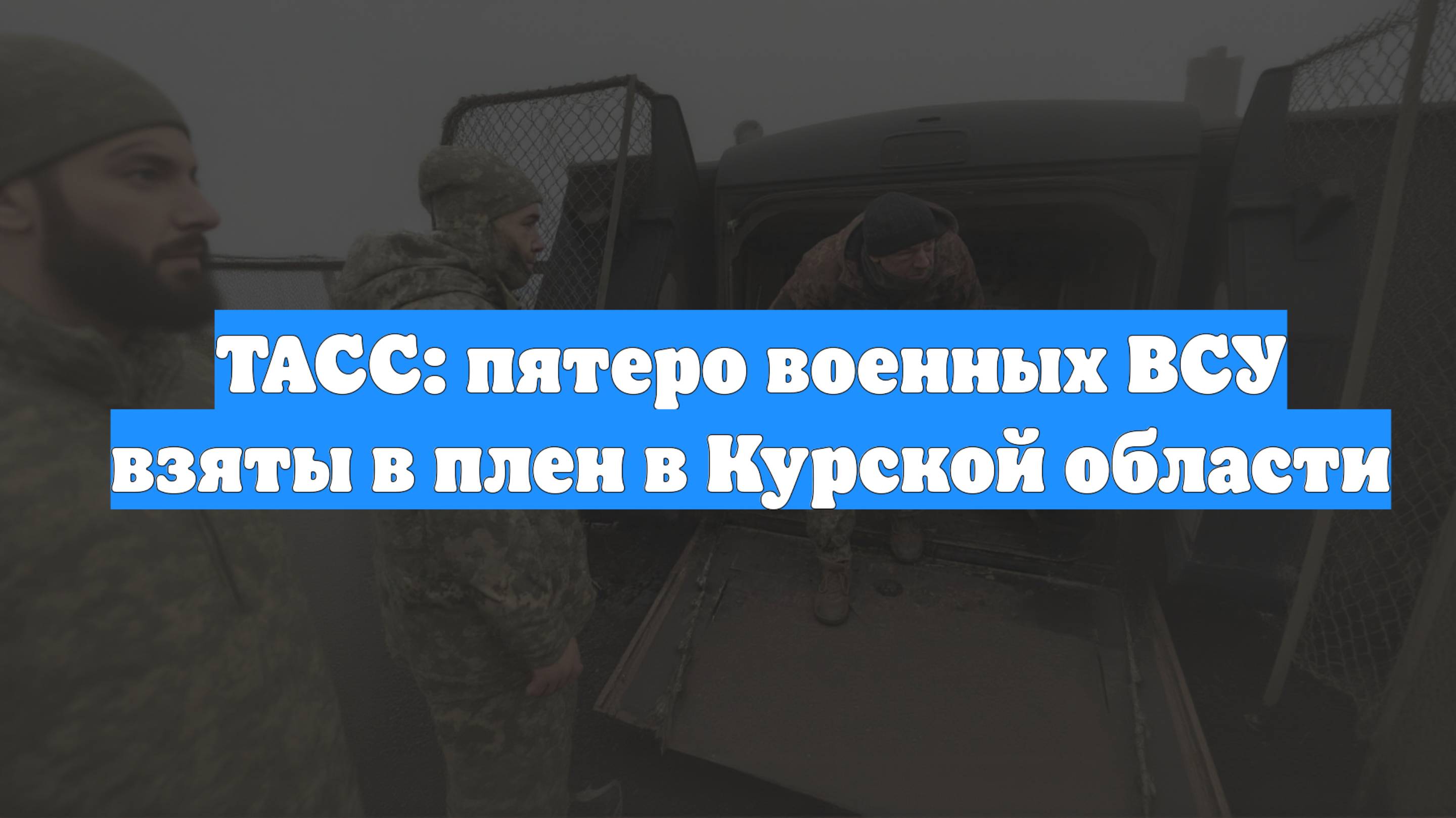 ТАСС: пятеро военных ВСУ взяты в плен в Курской области