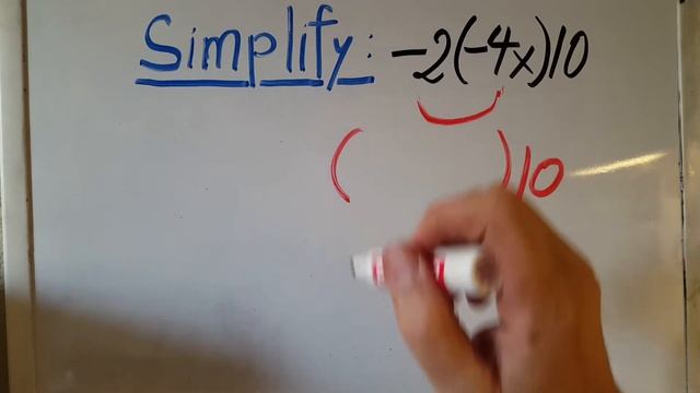 -2(-4x)10 Simplify the expression