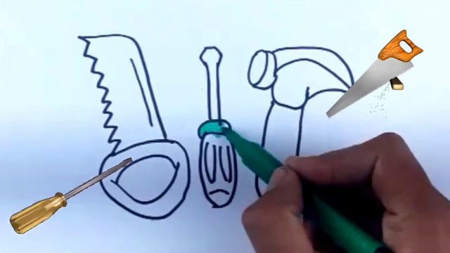 Bolalar Uchun Arra rasmini chizish /Drawing saw for children/Рисование пила для детей