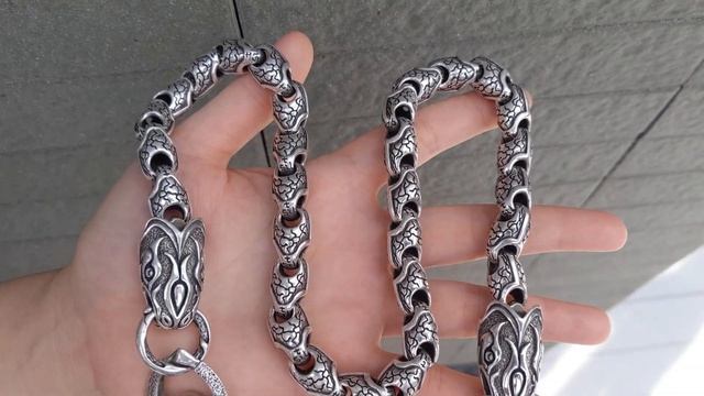 Sterling Silver Anaconda Snake Biker Wallet Chain