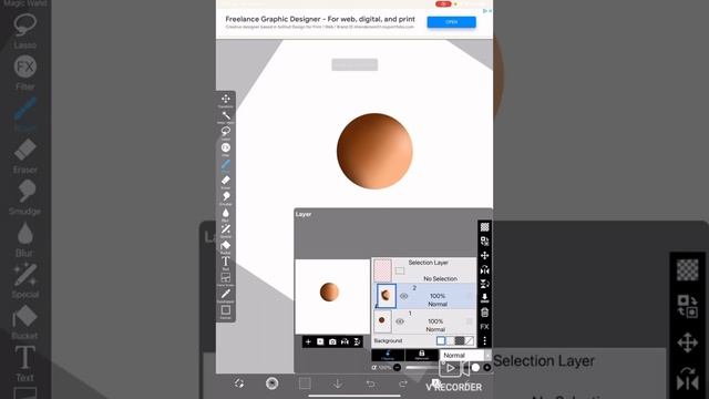 Create a 3D ball using clipping mask and alpha lock in IBIS PaintX