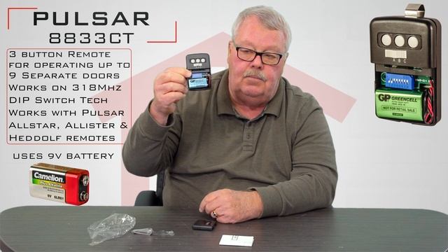 Pulsar 8833CT Gate and Garage Door Opener Remote Transmitter 318Mhz