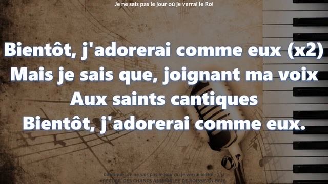 JE NE SAIS PAS LE JOUR OU JE VERRAI LE ROI