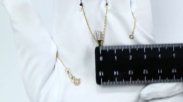 Колье из лимонного золота Александра с фианитом Кф001сл