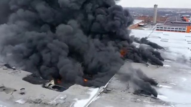 пожар Химпэк в Шахтах с квадрокоптера