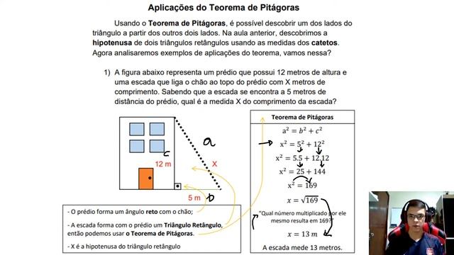 Aplicações do Teorema de Pitágoras - Prof. Paulo Sulczinscki
