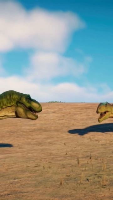 UNLIKELY ENCOUNTER 🦖💀😨 #dinosaur #jurassicpark #jurassicworld #epic #trex #rexy #shorts #giga
