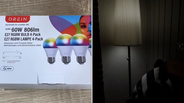 OREiN Smart WiFi Light Bulbs, Dimmable RGBW LED Light Bulbs Color Changing Unboxing and instruction