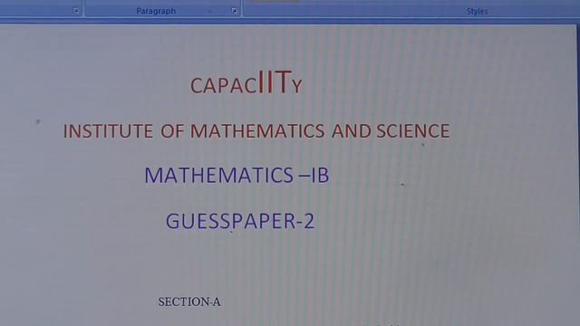 Maths IA,IB Model papers
